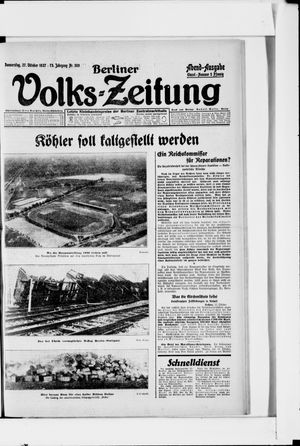 Berliner Volkszeitung vom 27.10.1927