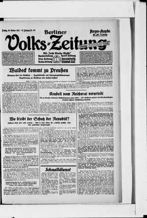 Berliner Volkszeitung vom 28.10.1927