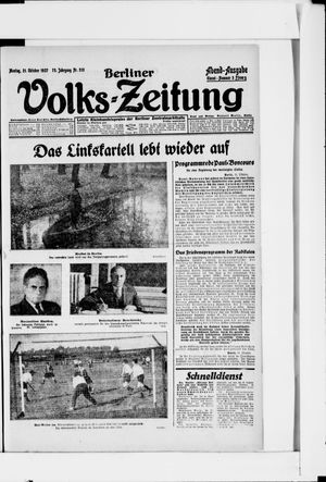 Berliner Volkszeitung vom 31.10.1927