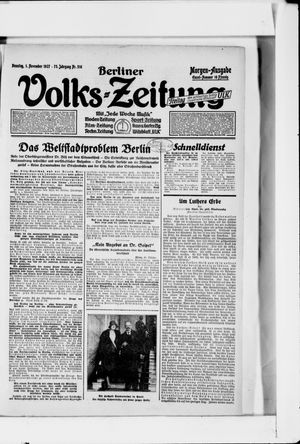 Berliner Volkszeitung on Nov 1, 1927