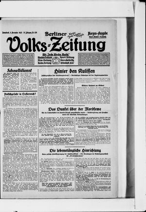 Berliner Volkszeitung vom 05.11.1927
