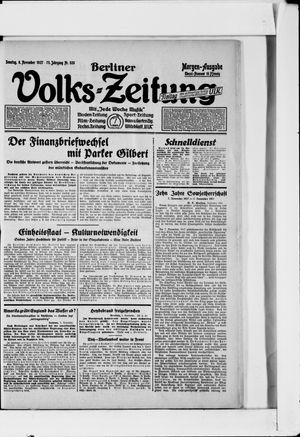 Berliner Volkszeitung vom 06.11.1927