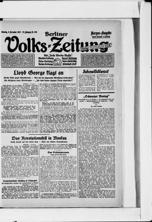 Berliner Volkszeitung on Nov 8, 1927