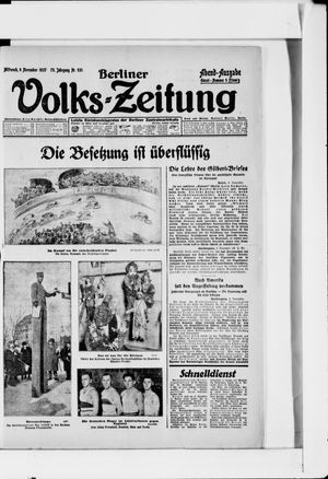 Berliner Volkszeitung vom 09.11.1927