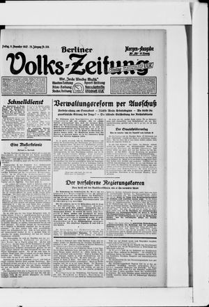 Berliner Volkszeitung on Nov 11, 1927