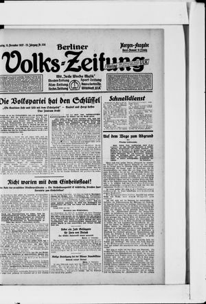 Berliner Volkszeitung vom 13.11.1927