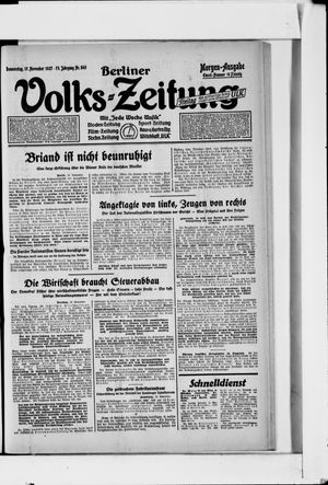 Berliner Volkszeitung vom 17.11.1927