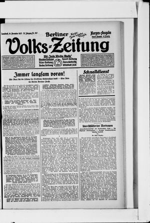 Berliner Volkszeitung vom 19.11.1927