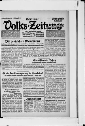 Berliner Volkszeitung vom 25.11.1927