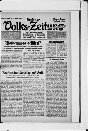 Berliner Volkszeitung vom 27.11.1927