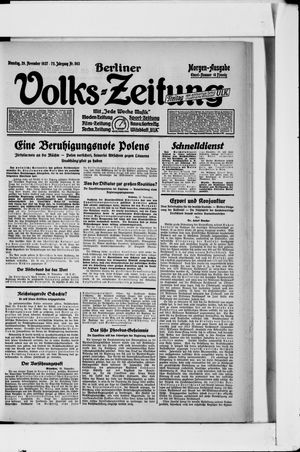 Berliner Volkszeitung on Nov 29, 1927