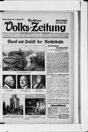 Berliner Volkszeitung vom 29.11.1927