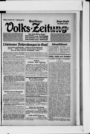Berliner Volkszeitung on Dec 6, 1927