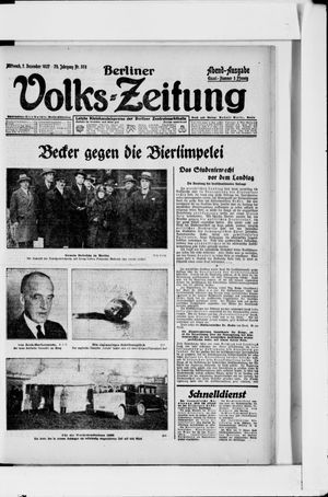 Berliner Volkszeitung vom 07.12.1927