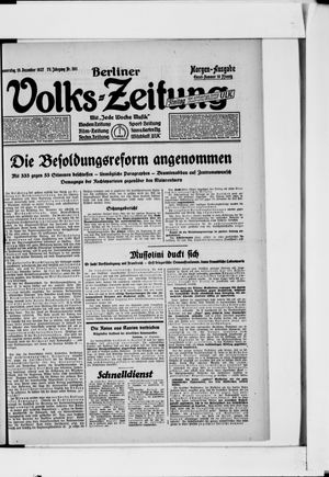 Berliner Volkszeitung vom 15.12.1927