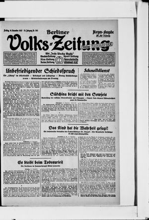 Berliner Volkszeitung vom 16.12.1927