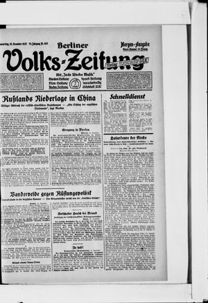 Berliner Volkszeitung vom 22.12.1927