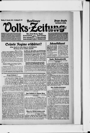 Berliner Volkszeitung vom 27.12.1927