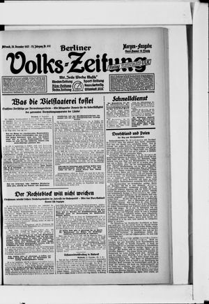 Berliner Volkszeitung vom 28.12.1927