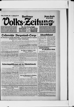 Berliner Volkszeitung vom 30.12.1927