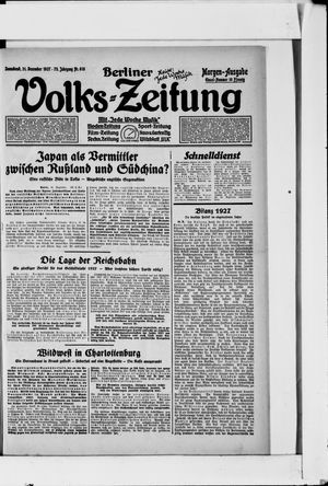 Berliner Volkszeitung vom 31.12.1927