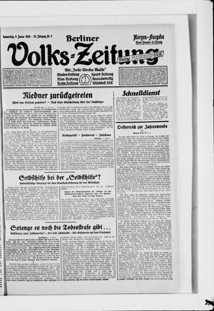 Berliner Volkszeitung vom 05.01.1928