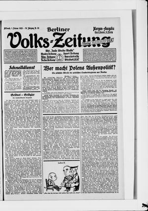 Berliner Volkszeitung vom 01.02.1928