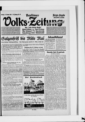Berliner Volkszeitung vom 19.02.1928