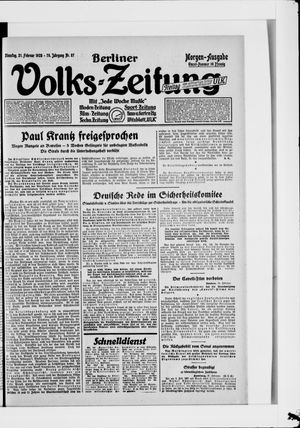 Berliner Volkszeitung vom 21.02.1928