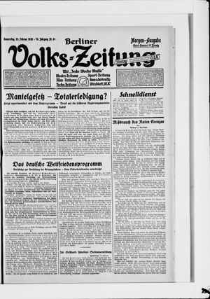 Berliner Volkszeitung vom 23.02.1928