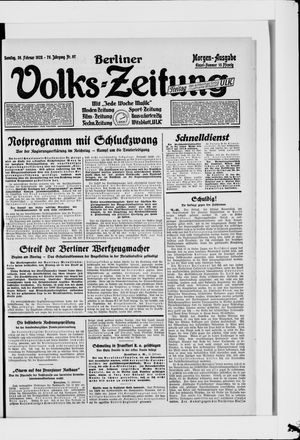 Berliner Volkszeitung vom 26.02.1928