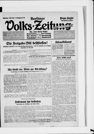 Berliner Volkszeitung vom 01.03.1928