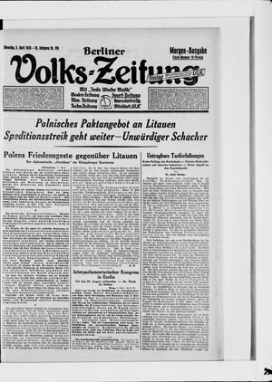 Berliner Volkszeitung on Apr 3, 1928