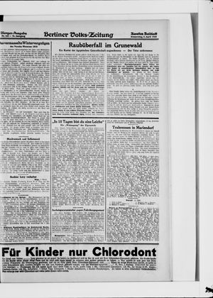 Berliner Volkszeitung on Apr 5, 1928