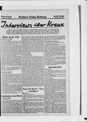 Berliner Volkszeitung on Apr 8, 1928