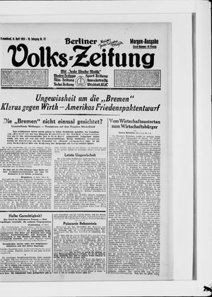 Berliner Volkszeitung vom 14.04.1928