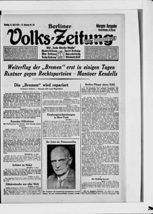 Berliner Volkszeitung vom 15.04.1928