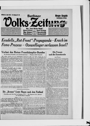 Berliner Volkszeitung on Apr 18, 1928