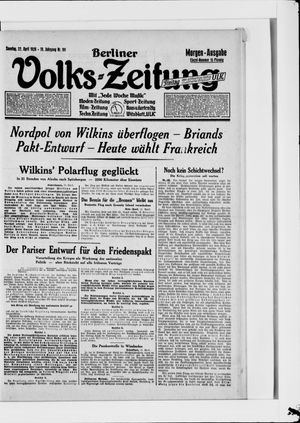 Berliner Volkszeitung vom 22.04.1928