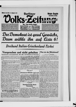 Berliner Volkszeitung on May 16, 1928