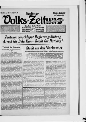 Berliner Volkszeitung vom 27.06.1928