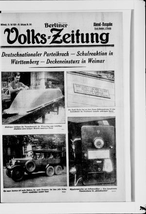 Berliner Volkszeitung vom 25.07.1928