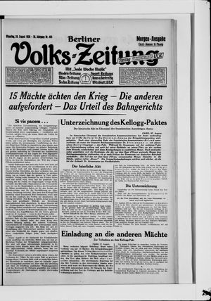 Berliner Volkszeitung vom 28.08.1928