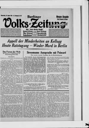 Berliner Volkszeitung vom 30.08.1928