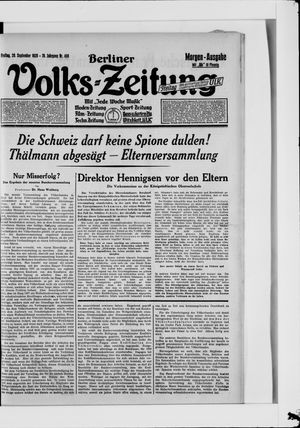 Berliner Volkszeitung vom 28.09.1928