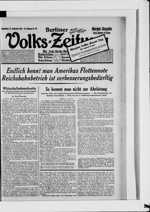 Berliner Volkszeitung on Sep 29, 1928