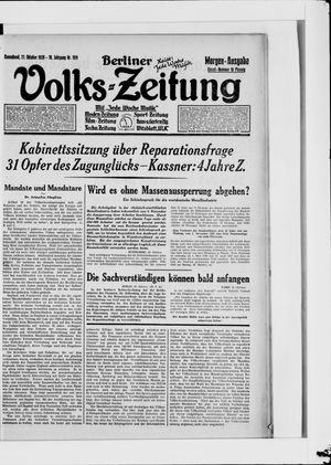 Berliner Volkszeitung vom 27.10.1928
