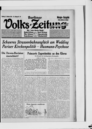 Berliner Volkszeitung vom 28.10.1928