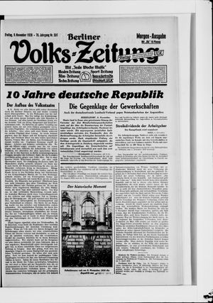Berliner Volkszeitung vom 09.11.1928