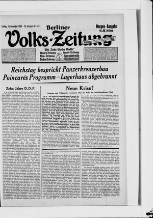 Berliner Volkszeitung vom 16.11.1928